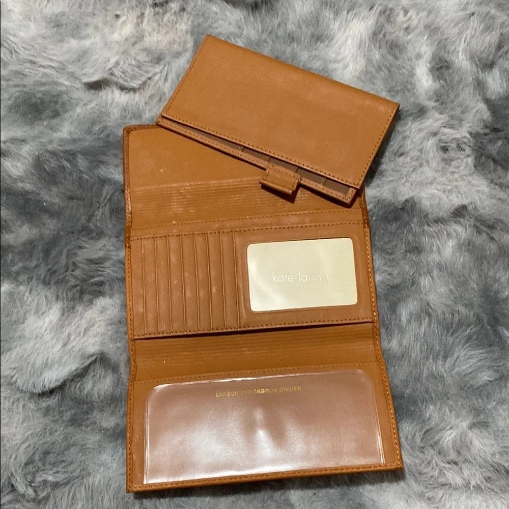 Kate Landry genuine leather Brown and Gold Wallet with Ornate Medallion